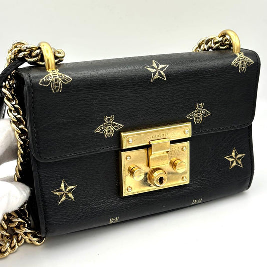 Gucci Padlock Star Black Che Hmmshoulder Handbag