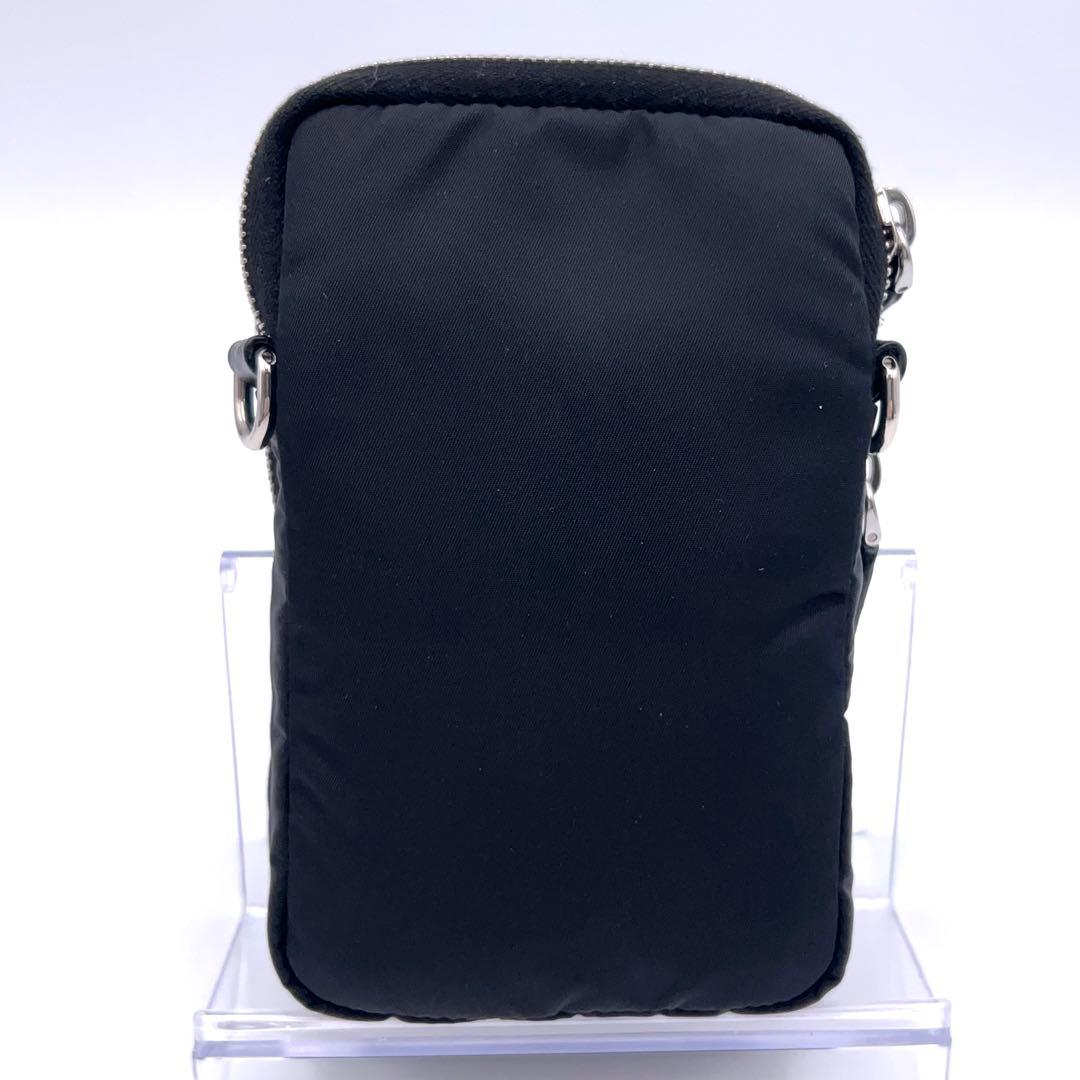 Prada Re-Nylon Shoulder Smartphone Black Triangular Plate