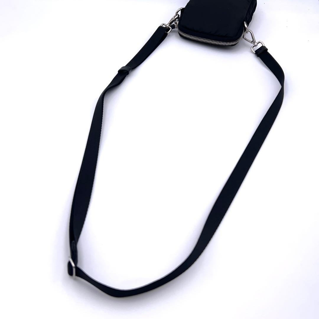 Prada Re-Nylon Shoulder Smartphone Black Triangular Plate