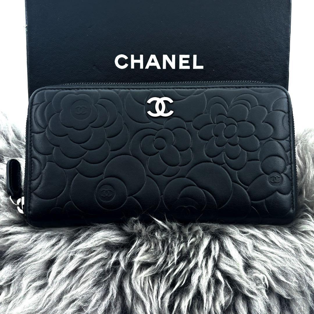 Chanel Wallet Camellia Wallets Black