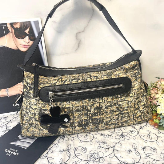 Chanel Canvas Icon Clover Shoulder Bag