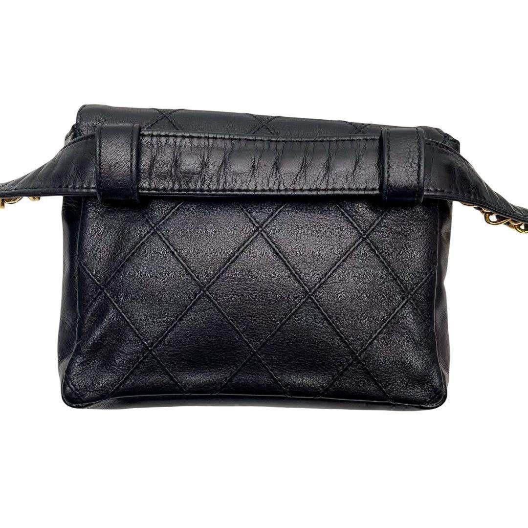Chanel Quilted Bicolor Waist Shoulder Bag Pouch