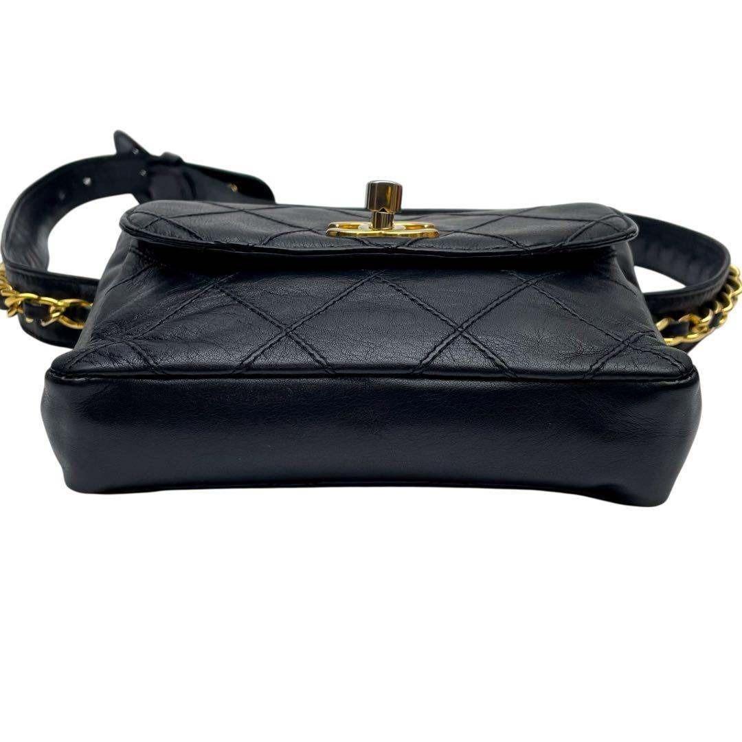 Chanel Quilted Bicolor Waist Shoulder Bag Pouch