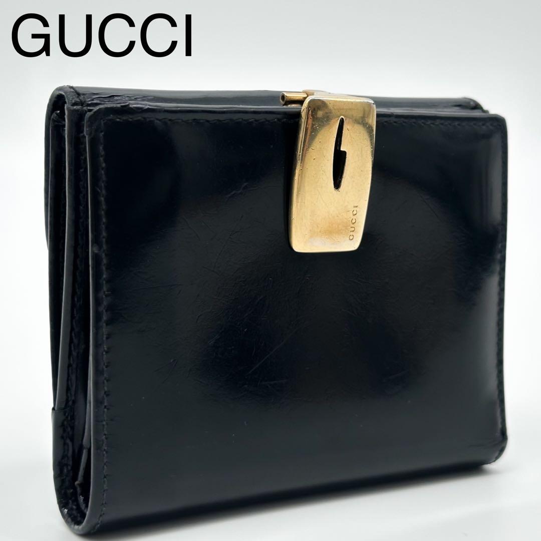 Gucci Era Compact Enamel Black Wallet