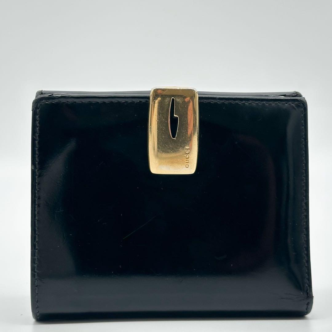 Gucci Era Compact Enamel Black Wallet