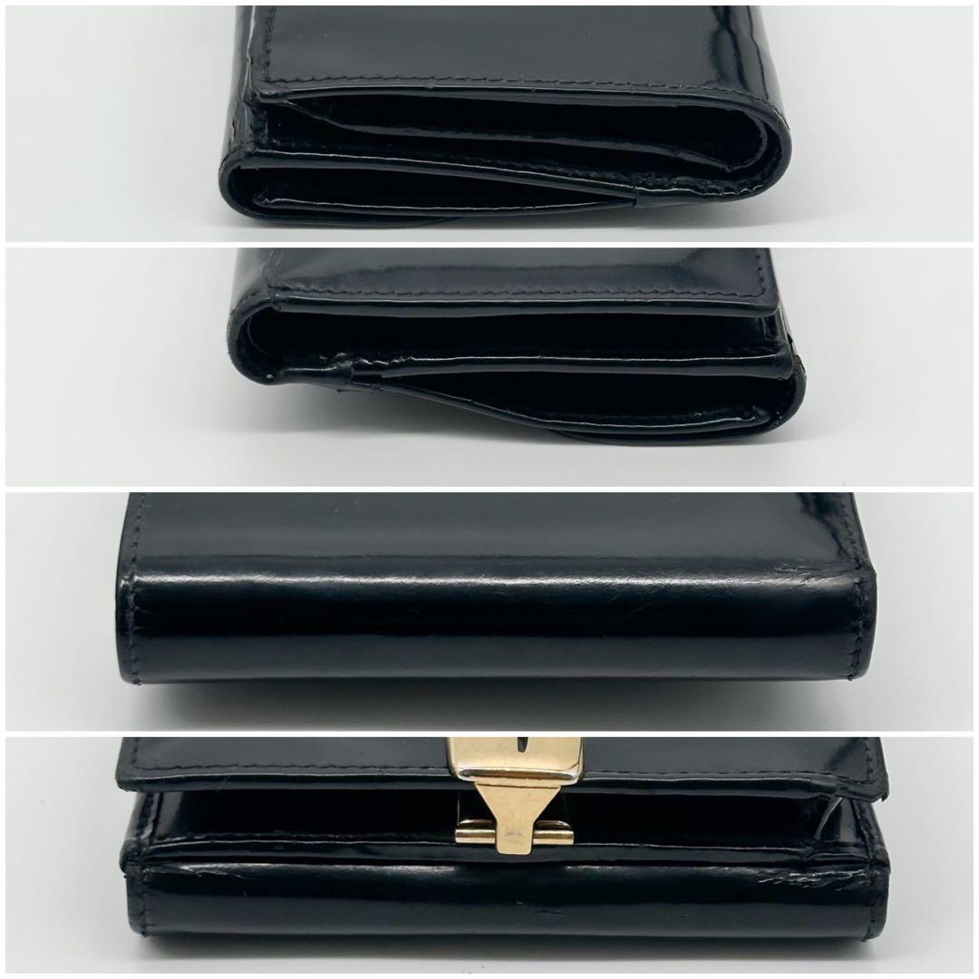 Gucci Era Compact Enamel Black Wallet