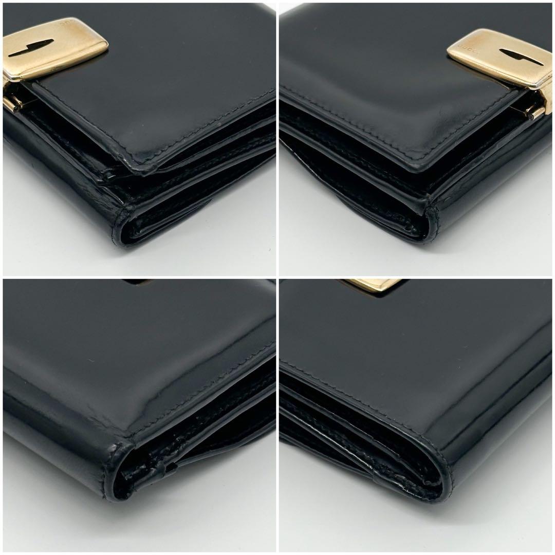 Gucci Era Compact Enamel Black Wallet