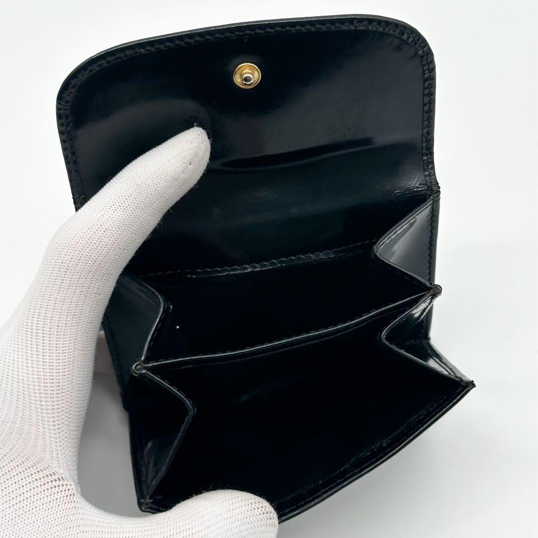 Gucci Era Compact Enamel Black Wallet