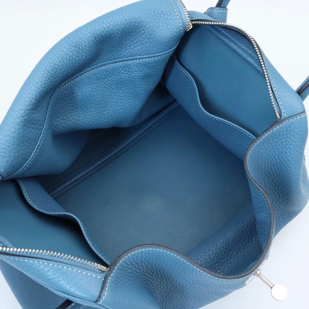 Hermes Lindy 34 Taurillon Blue Jean Handbag