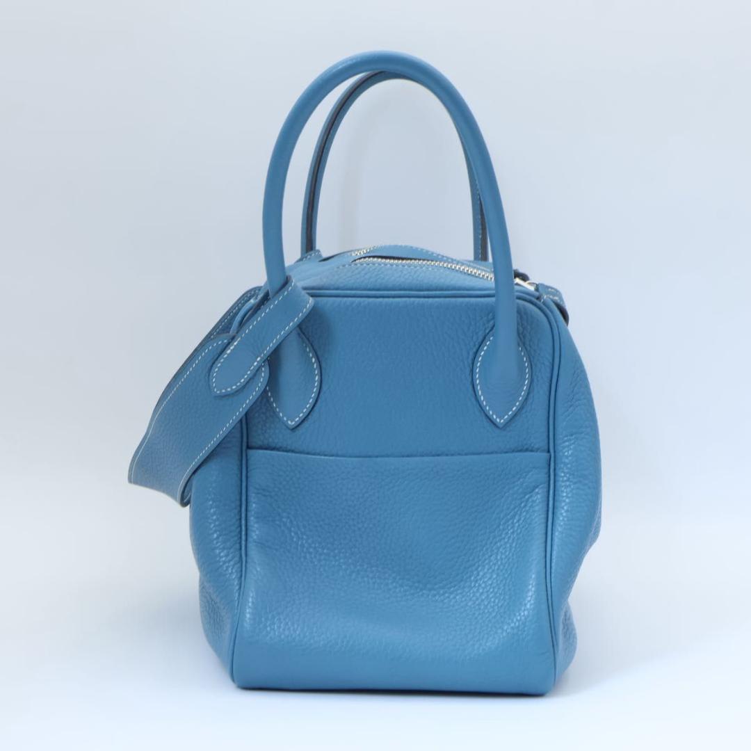 Hermes Lindy 34 Taurillon Blue Jean Handbag