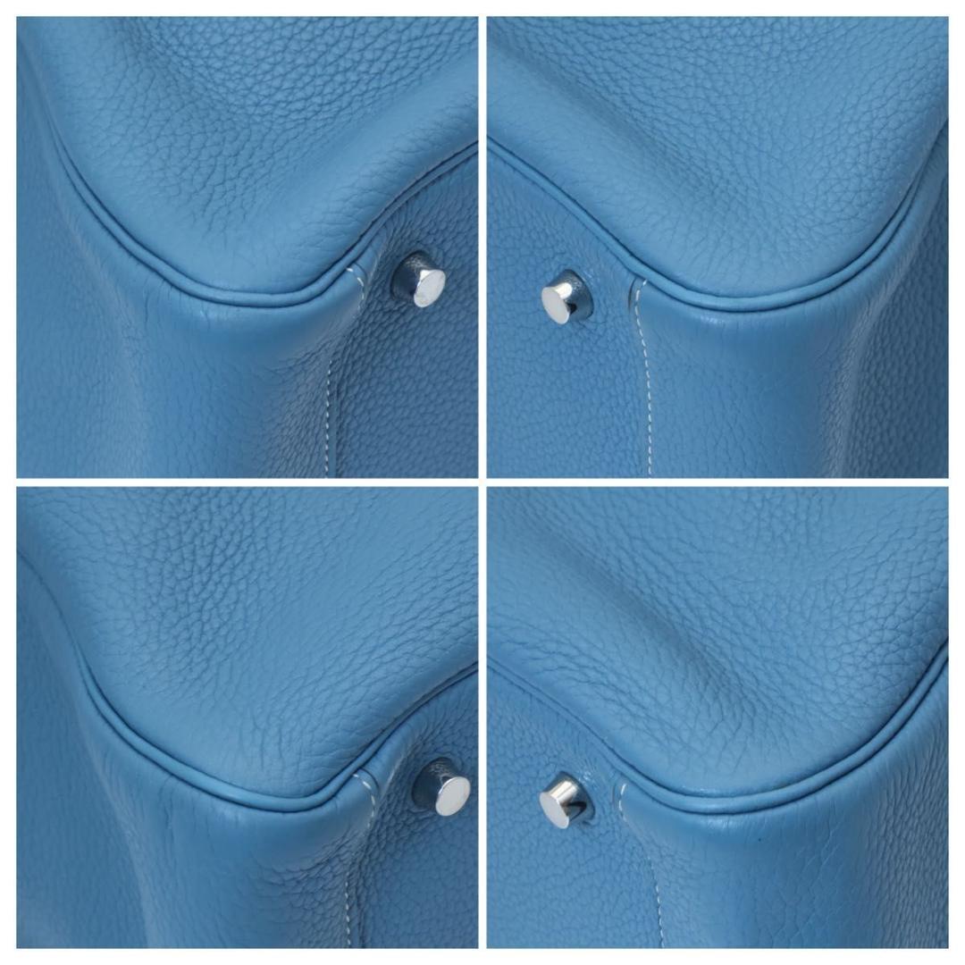 Hermes Lindy 34 Taurillon Blue Jean Handbag