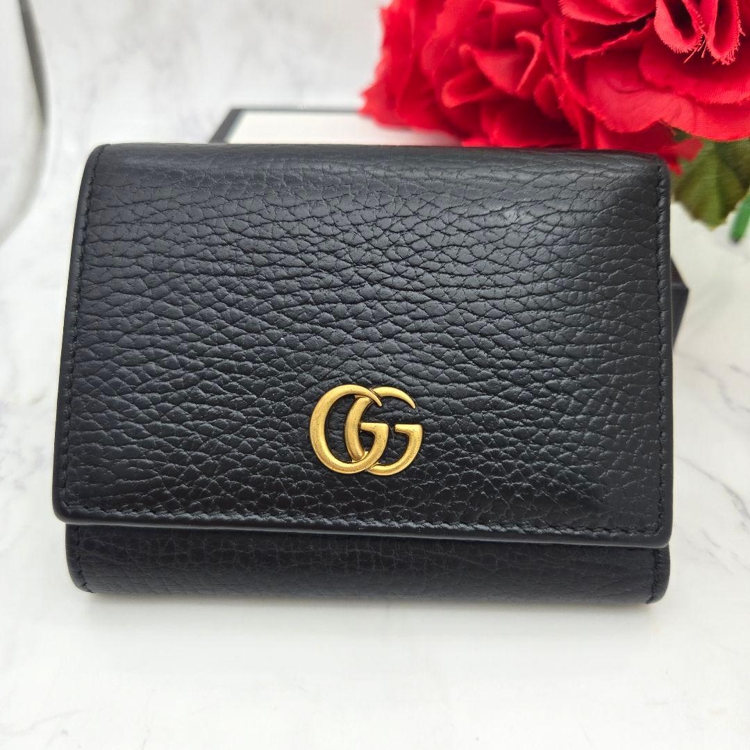 Gucci Fold Wallet GG Marmont Black
