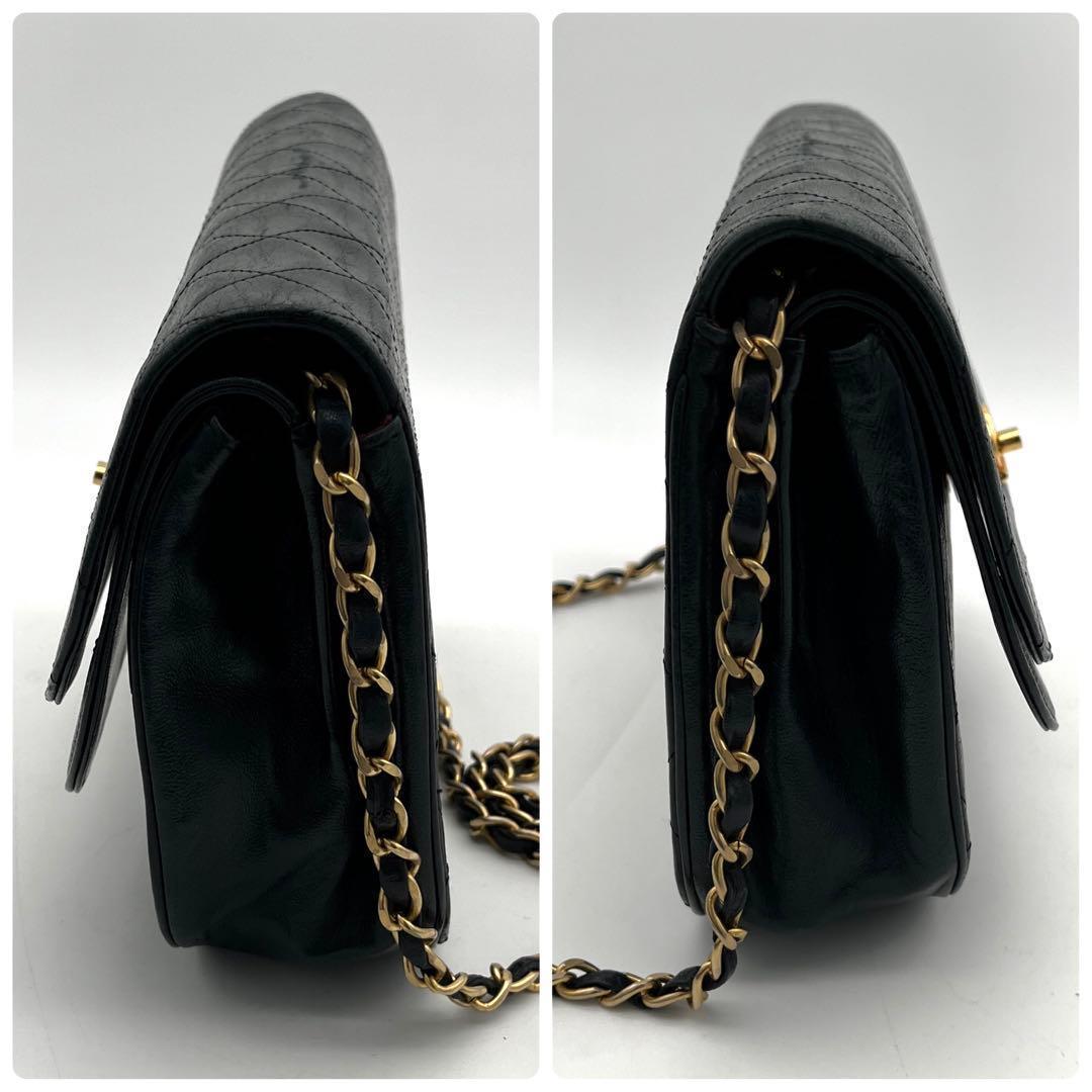 Chanel Quilted Chain Shoulder Bag Lambskin Half Moon