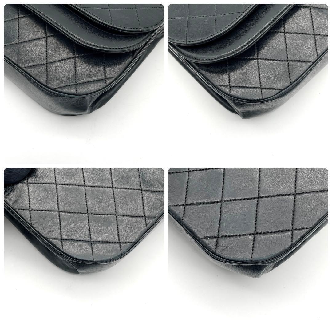 Chanel Quilted Chain Shoulder Bag Lambskin Half Moon