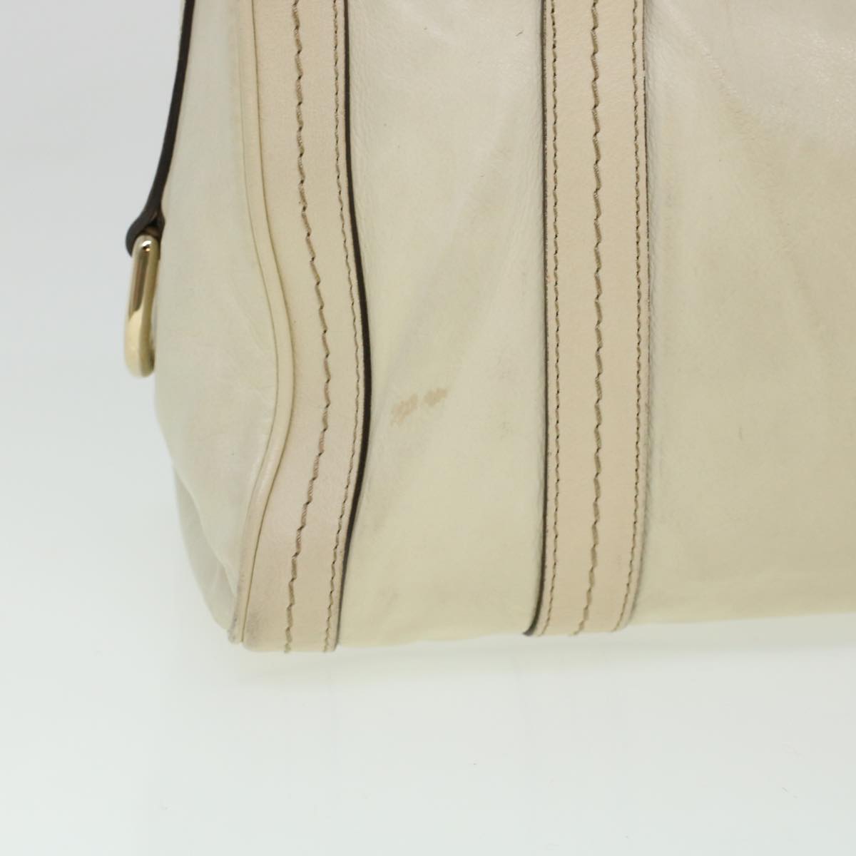 GUCCI Boston Bag Leather White 181487  yb122